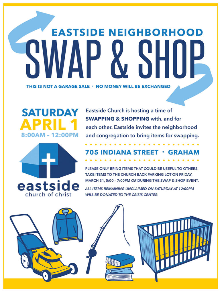 Poster for Swap & Shop Event